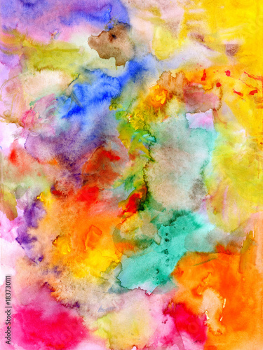 Abstract watercolor colorful background - hand drawn