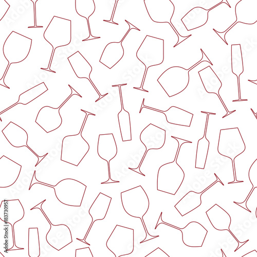 Wine glasses. Seamless vector background.