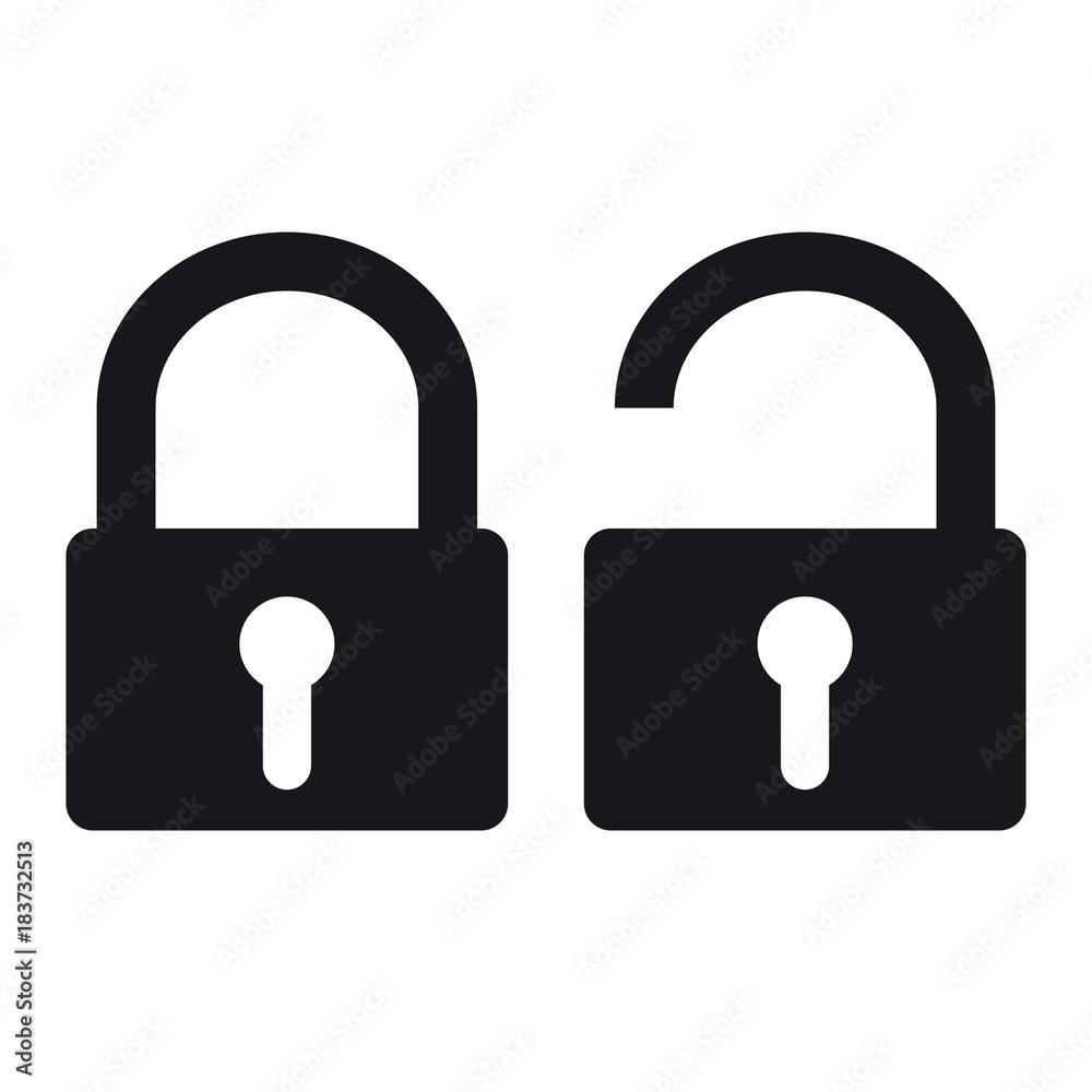 Security Padlock - Locked And Unlocked Vector Icons Security Padlock - Locked And Unlocked Vector Icons