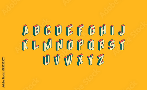 Alphabet set. 3d vector illustration. Design elements.