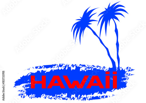 Logo with letters of Hawaii on white background