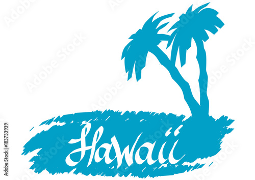 Logo with letters of Hawaii on white background