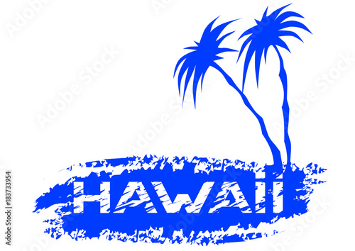 Logo with letters of Hawaii on white background