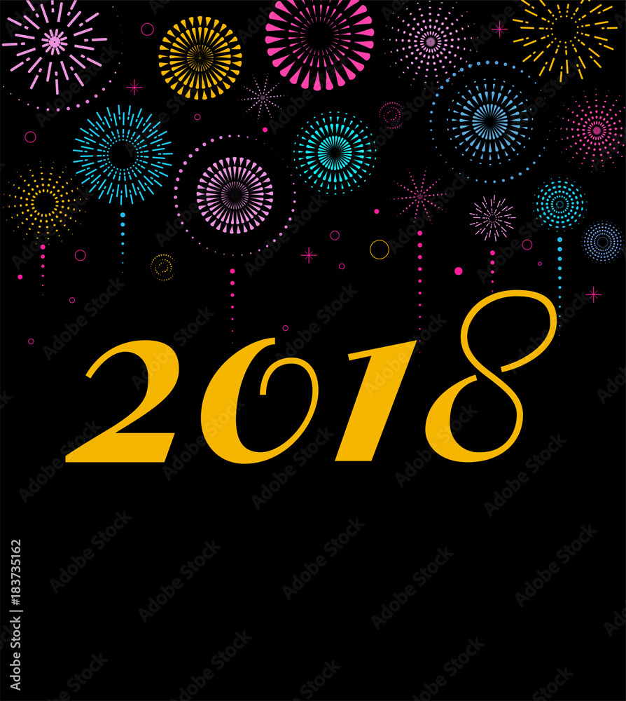 Happy New Year, banner, poster with fireworks Happy New Year, banner, poster with fireworks