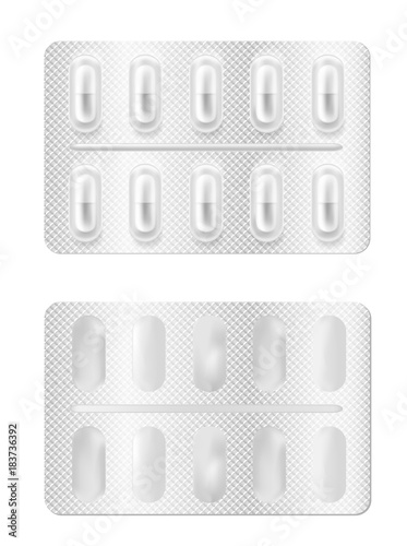 Realistic 3d blister pills photo