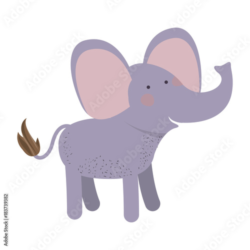 elephant cartoon colorful silhouette in white background vector illustration