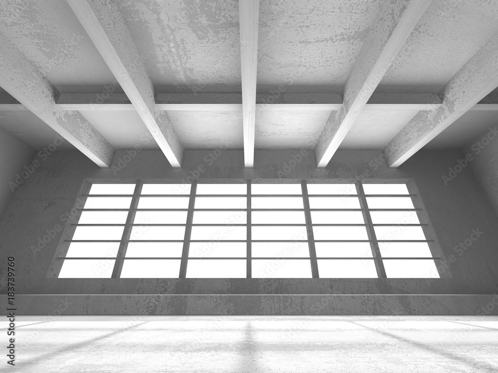 Obraz premium Dark basement empty room interior. Concrete walls