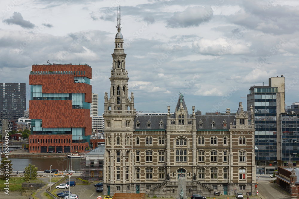 View of traditional architecture in Antwerp in Belgium.