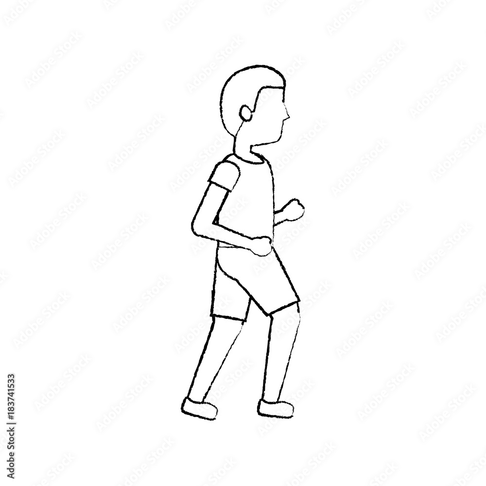 man avatar running or jogging icon image vector illustration design 