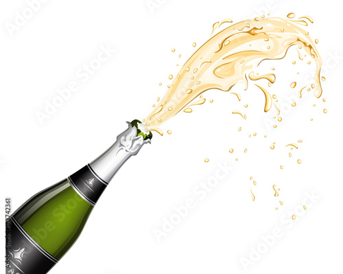 Bottle of Champagne explosion