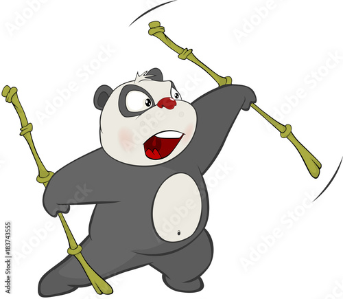Fototapeta Naklejka Na Ścianę i Meble -  Illustration of a Cute Panda. Cartoon Character 