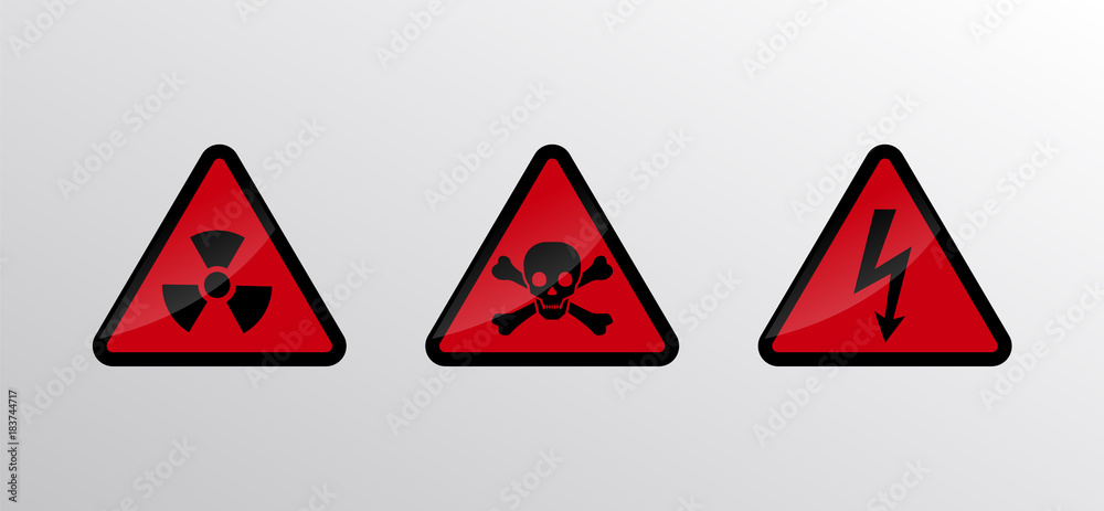 Caution danger sign. Caution danger sign.