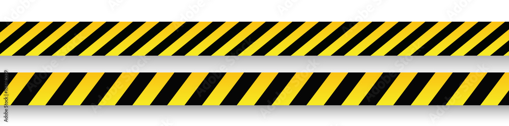 Danger and police line. Yellow Warning Tape. Vector illustration.