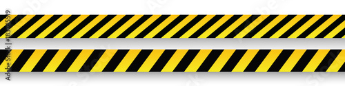 Obraz na płótnie Danger and police line. Yellow Warning Tape. Vector illustration. w salonie