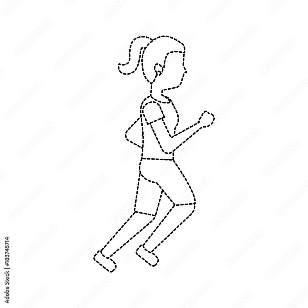 woman person avatar running or jogging icon image vector illustration design 