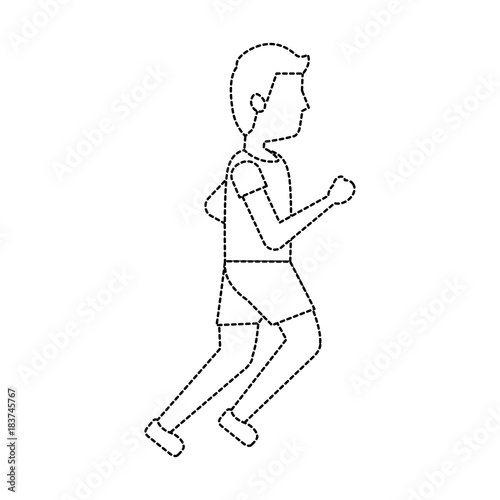 man avatar running or jogging icon image vector illustration design 