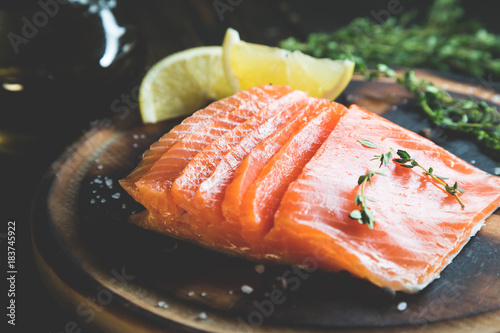 Obraz na płótnie A piece of smoked salmon