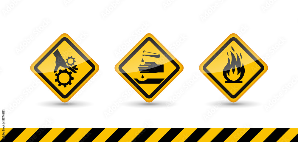 Caution danger sign. Caution danger sign.