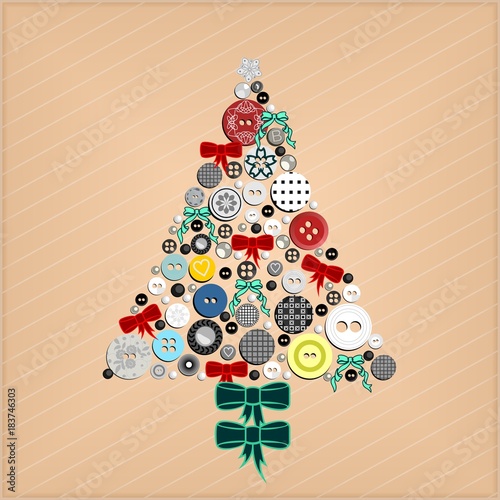 Christmas tree of  buttons