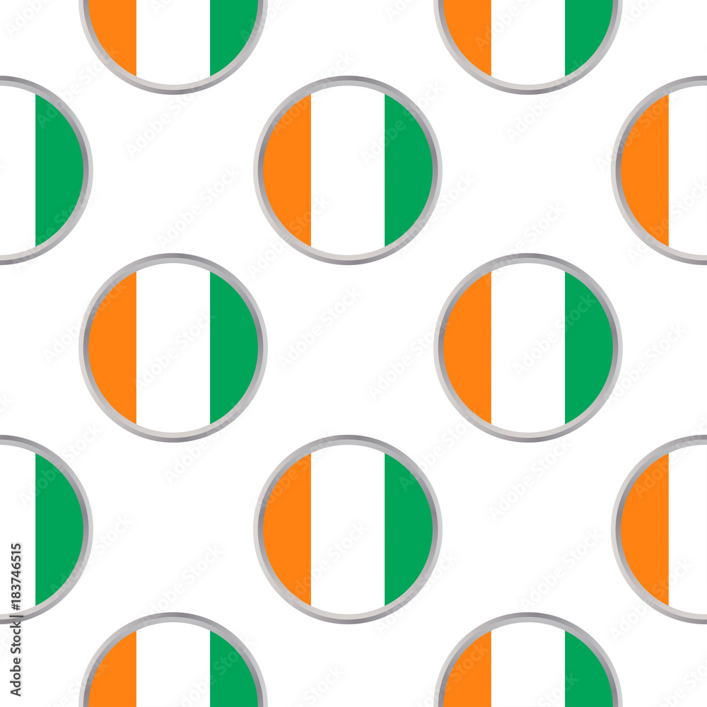 Seamless pattern from the circles with flag of Ivory Coast. Seamless pattern from the circles with flag of Ivory Coast.