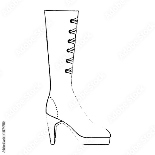 elegant heeled boots icon vector illustration design