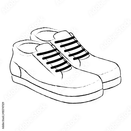 tennis shoes pair icon vector illustration design