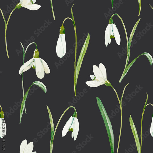 Watercolor floral vector pattern