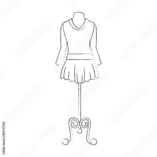 elegant dress for woman in manikin vector illustration design
