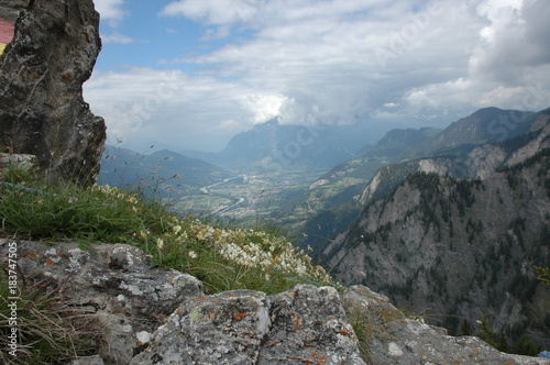 Aussicht vom Vilan B  ndner Rheintal