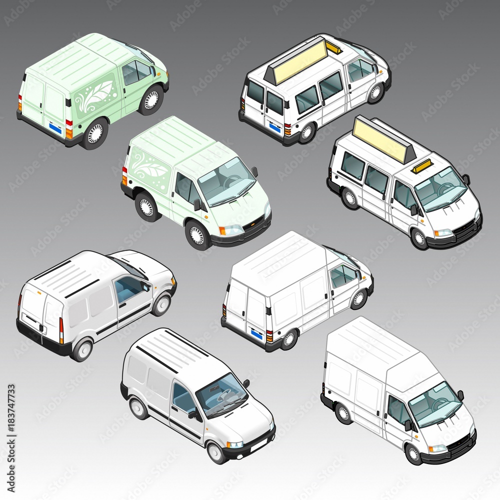3d isometric cars set 3d isometric cars set