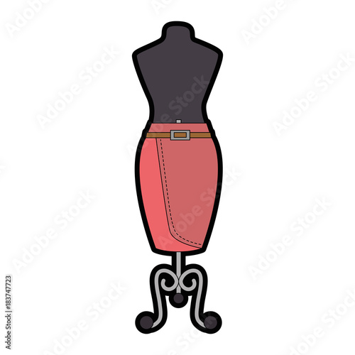 elegant skirt for woman in manikin vector illustration design