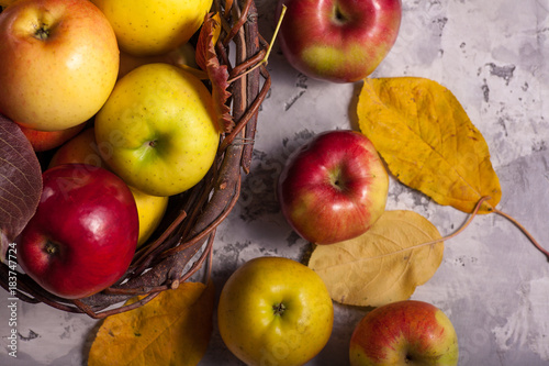 Apple in basket