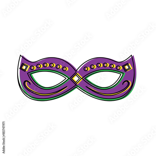 mardi gras mask with jewelry decoration festive vector illustration
