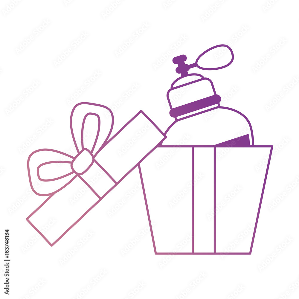 giftbox with women perfume bottle icon vector illustration design giftbox with women perfume bottle icon vector illustration design