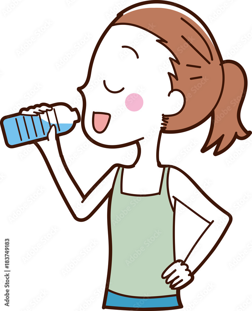 水を飲む女性のイラスト素材 Stock Vector Adobe Stock