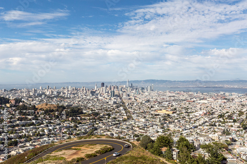 View of Downtown San Francisco from Twin peaks  California  USA