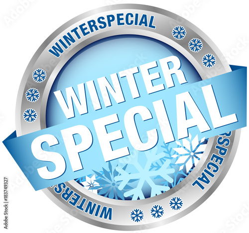 Button Banner "Winterspecial" blau/silber