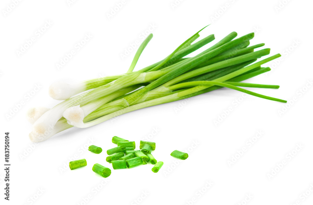 Green onion isolated on the white background Green onion isolated on the white background