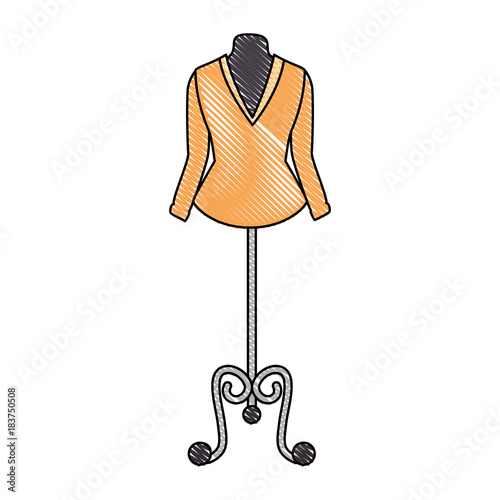 elegant blouse for women in manikin vector illustration design