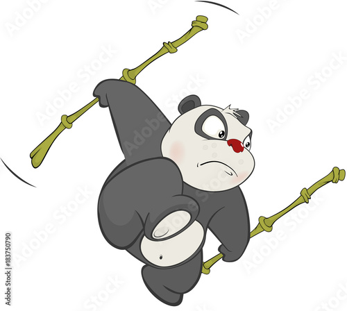 Fototapeta Naklejka Na Ścianę i Meble -  Illustration of a Cute Panda. Cartoon Character 