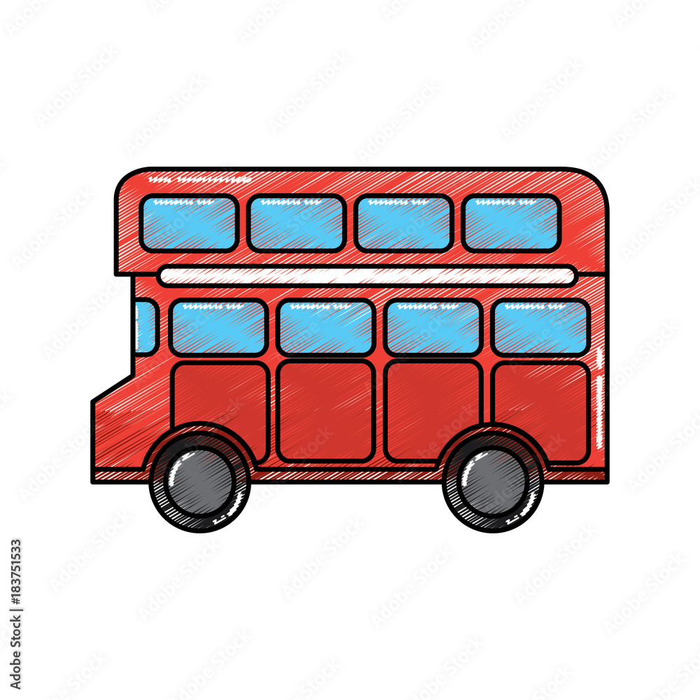 red london double decker bus public transport vector illustration