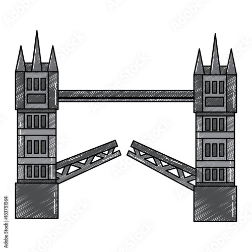 london tower bridge united kingdom landmark vector illustration