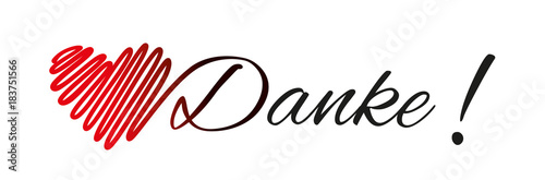 Herz Danke Schriftzug