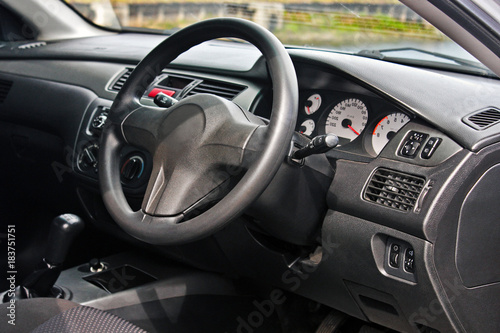  View of the interior of a modern automobile showing the dashboard © Stasiuk