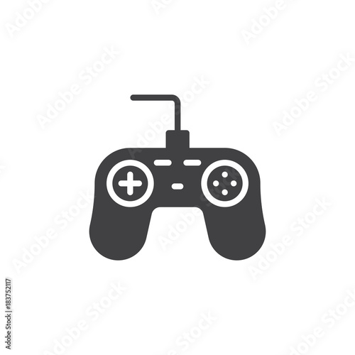 Game controller icon vector, filled flat sign, solid pictogram isolated on white. Joystick symbol, logo illustration.