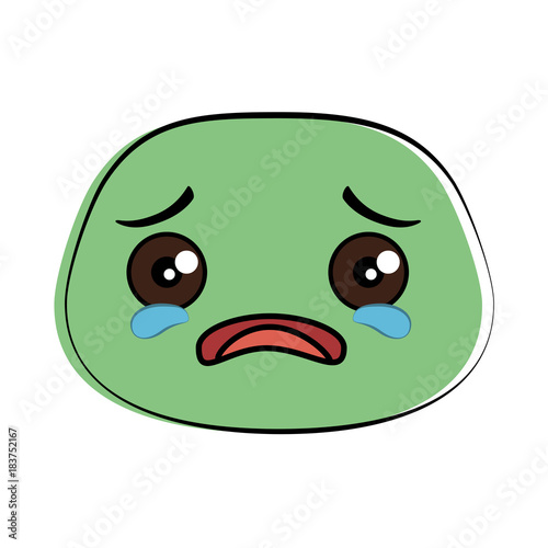 crying emoji face icon vector illustration design