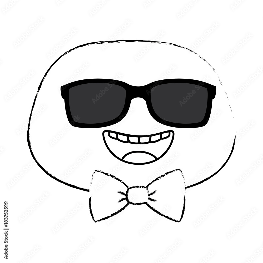 happy emoji face with sunglasses vector illustration design