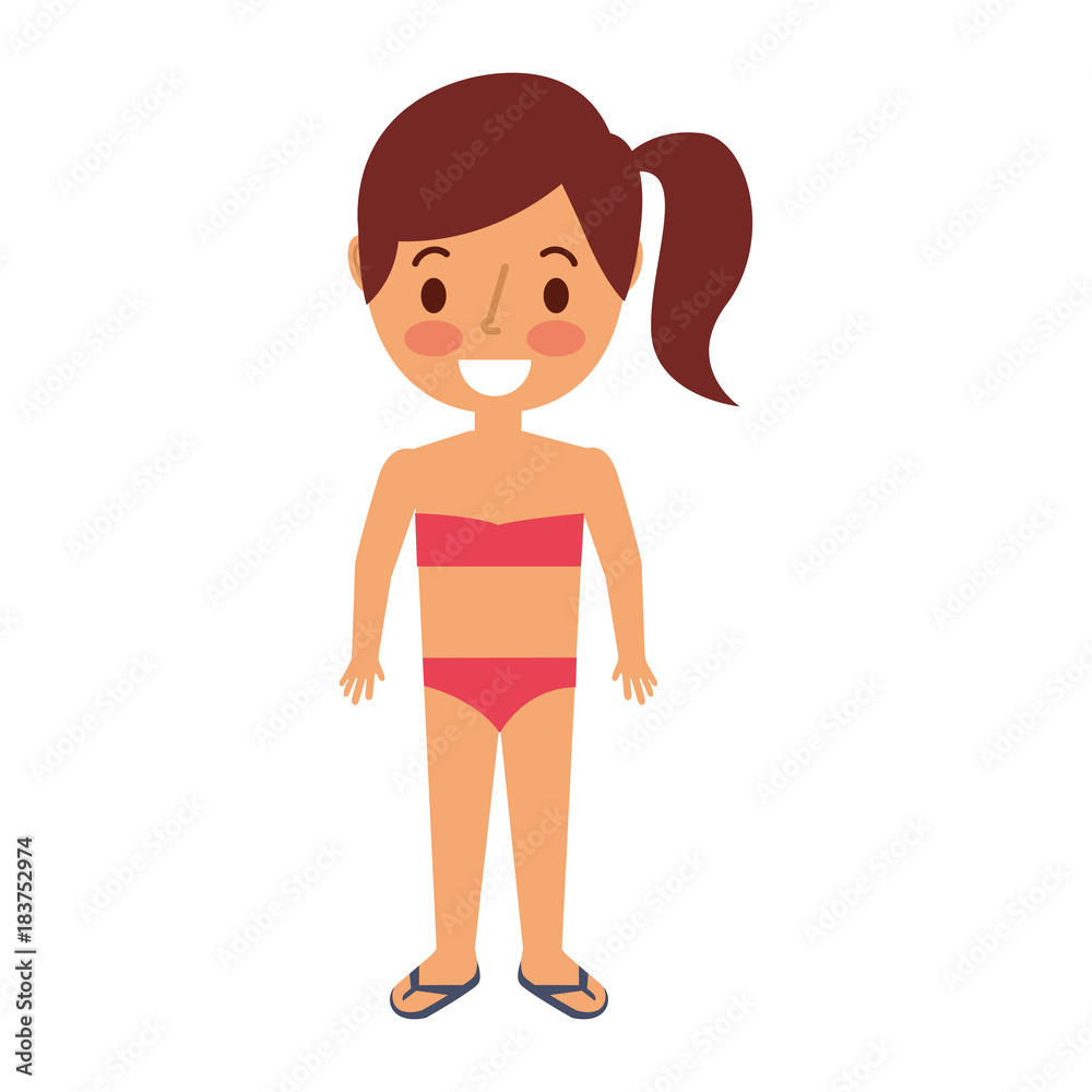 cute happy girl kid wearing swimsuit vector illustration cute happy girl kid wearing swimsuit vector illustration