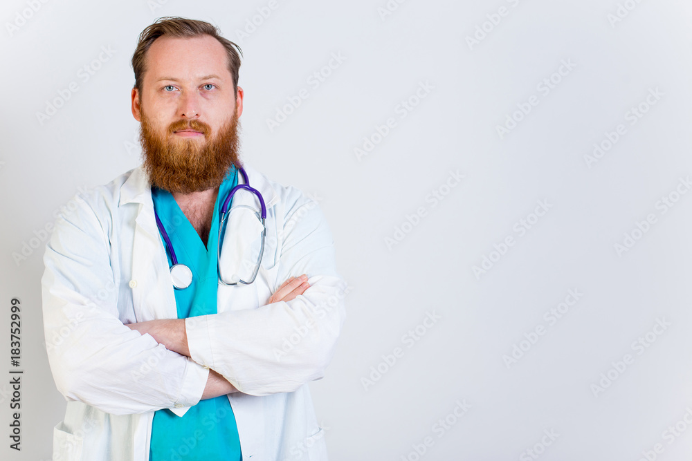 Male doctor at his office