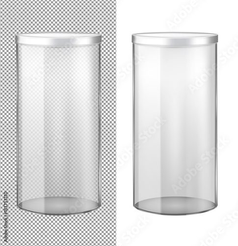 Transparent glass jar with metal lid